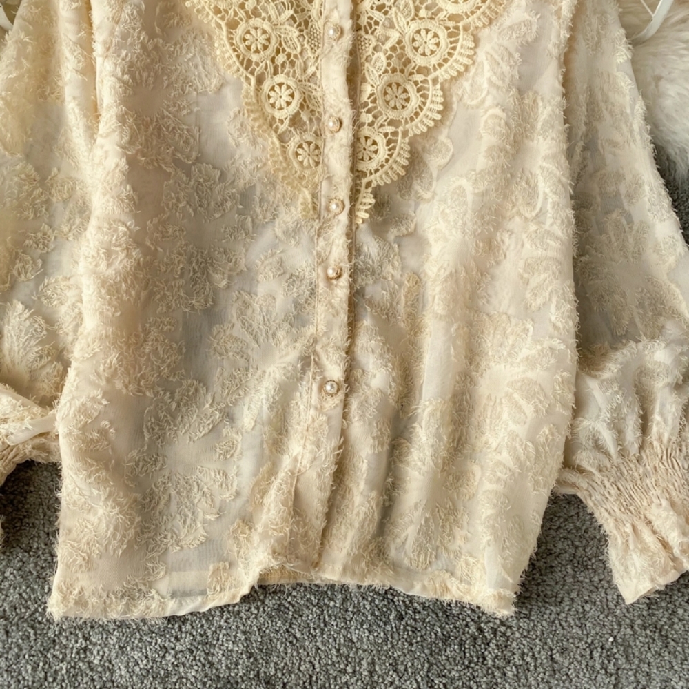 🍒NWT🍒 TEXTURED PARISIAN CHIC BLOUSE - Picture 5 of 7